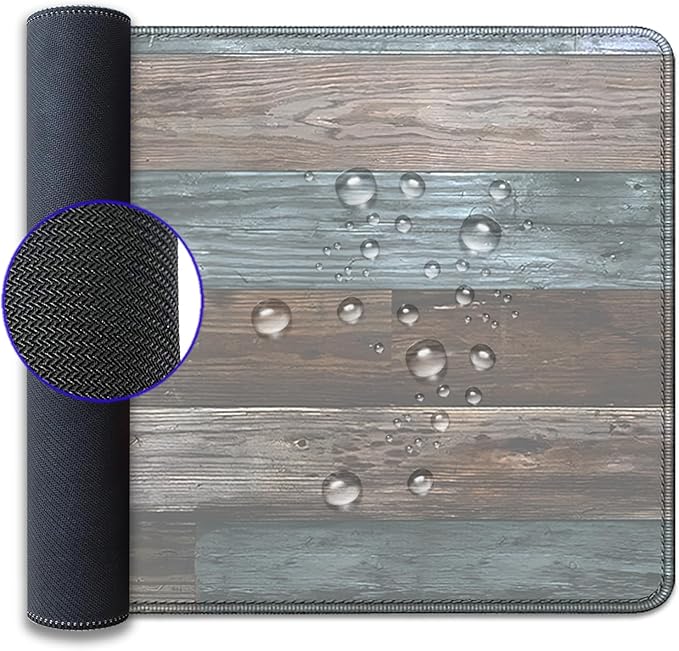 Vintage Wood Grain Pattern Desk Pad Mouse Pad,Large Gaming Mouse Mat with Stitched Edges,Non-Slip Rubber Base Mousepad for Office Computer Keyboard Laptop Home(27.5X11.8 in)