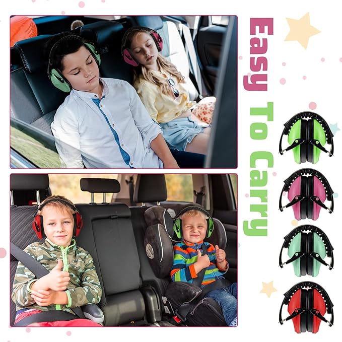 Amylove 12 Pcs Kids Ear Protection Noise Cancelling Headphones Ear Muffs Bulk 27db Adult Noise Reduction Hearing Earmuff(Universal Fit (kids & Adults),Cute Style,Classic Color)