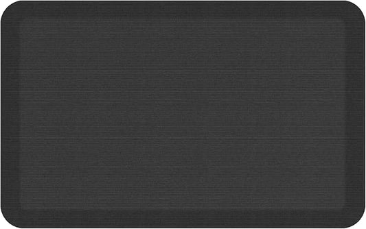 NewLife by GelPro Ergo-Foam Cushioned Anti-Fatigue Standing Kitchen Floor Mat, Padded Stain-Resistant, Waterproof, Non-Slip Comfort Padded Desk/Office Mat - 20" x 32", Grasscloth Charcoal