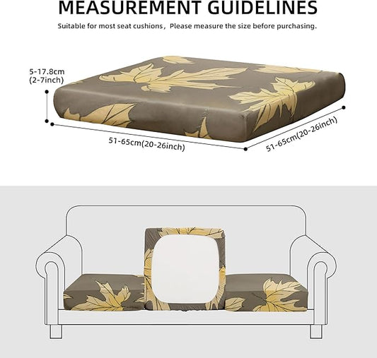 8Pcs Stretch Patio Cushion Covers Outdoor Cushion Cover, Jacquard Stretch Cushion Covers, Cover Replacement, Outdoor Sofa Covers, Washable Furniture Couch Cushion Cover (Maple Leaf)