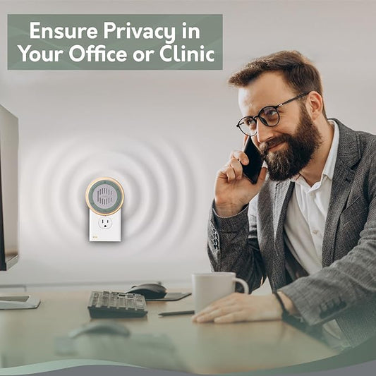 (3 Pack) Calm Me White Noise Machine for Office Privacy & Noise Canceling, Plug in Wall Sound Machine for Therapy Office Used in Hospitals Clinics & Spas, 20 Soothing Natural Sounds, Compact Design.