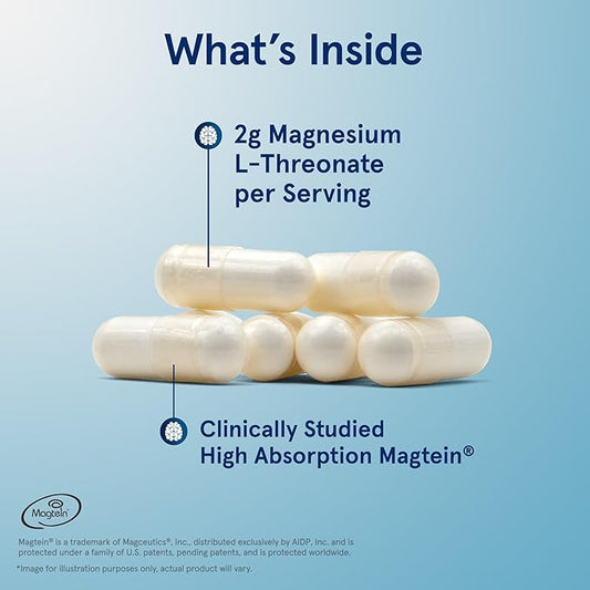 Jarrow Formulas Magnesium L-Threonate, MagMind Brain Supplements for Memory Support, 90 Veggie Capsules, Up to a 30 Day Supply, Pack of 12