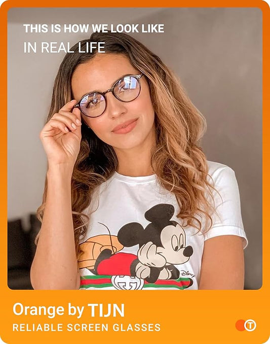 TIJN Blue Light Blocking Glasses Men Women Vintage Thick Round Rim Frame Eyeglasses