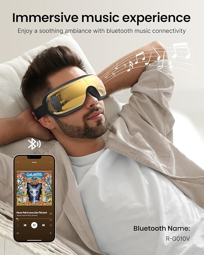 RENPHO Eyeris 3 Eye Massager with Heat and Cooling, Voice Control Eye Massager Mask for Migraines, Music Eye Care Device with DIY Massage Setting, Birthday Gifts for Women/Men