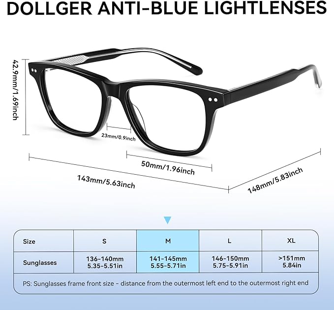 Dollger Fashionable Square Transparent Lenses Blue Light Blocking Glasses for Women Men - Computer Glasses for Stylish Women