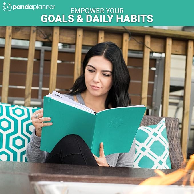 Panda Planner 2025-2026 Undated Weekly Planner, To Do List Notebook with Habit Tracker, 8ā x 11ā, 53 Weeks, Daily Weekly Monthly Overview for Home, School, Office, Turquoise