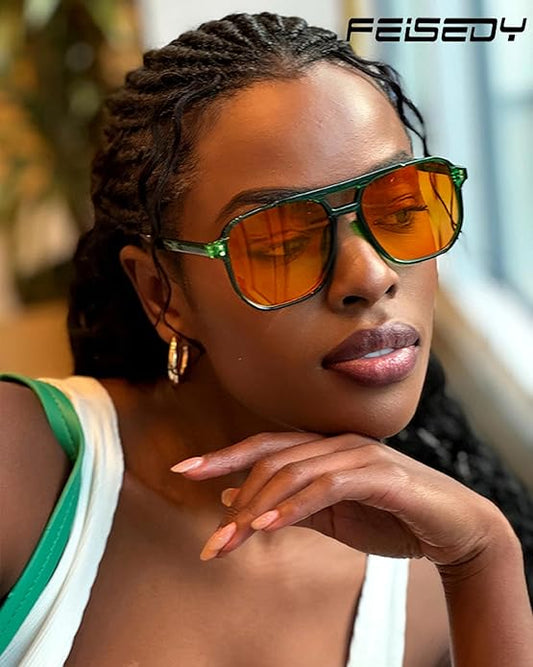 FEISEDY Amber Blue Light Glasses for Computer Gaming Anti Eyestrain Sleep Glasses G2835