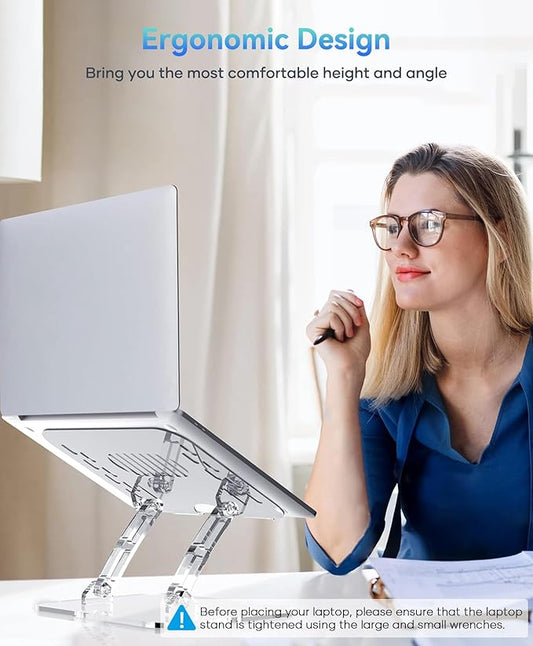 Adjustable Foldable Laptop Stand, Portable Ergonomic Computer Stand for Laptop, Compatible with 10 to 15.6 Inches Notebook Computers