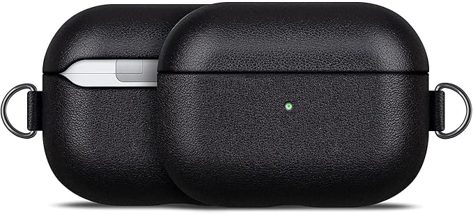 Leather Case for AirPods Pro 2nd Generation, Lopie AirPods Pro 2 Leather Case Cover with Lanyard and Keychain, Protective Case Fully-Wrapped with Top Grain Leather (Not for AirPods Pro 1st Gen) Black