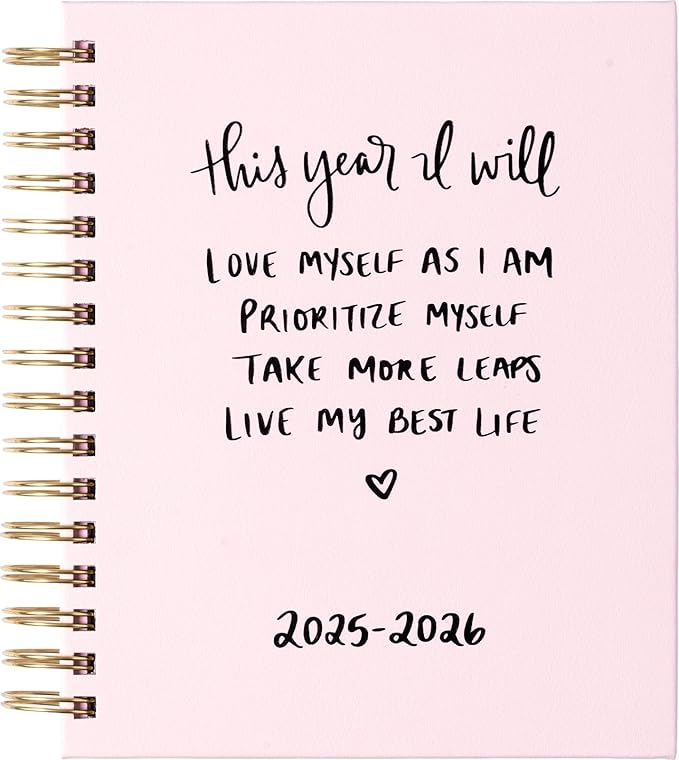 2025-2026 Eccolo Spiral Agenda Planner, This Year I Will, Weekly & Monthly Pages, 18 Months, Sticker Sheets, Inspirational Quotes (7.75 x 8.75, July 2025 - Dec 2026)