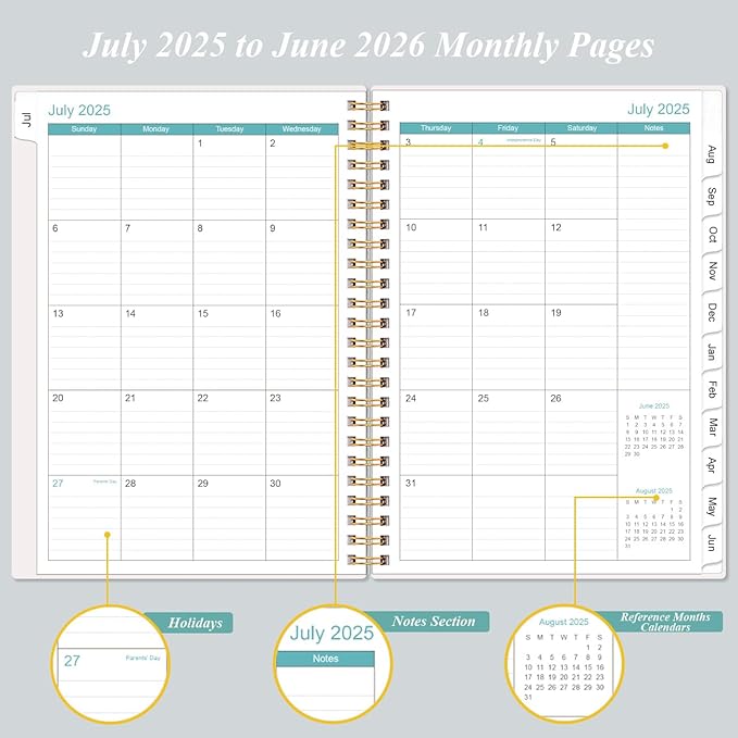 2025-2026 Appointment Book & Planner - Hourly Planner from July 2025 - June 2026, Weekly Appointment Book 2025-2026 with 30-Minute Interval, 6.4" x 8.5", Black