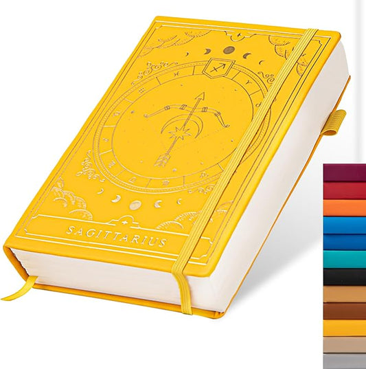 TIEFOSSI Constellations Dotted Journal Notebook-A5 Writing journals with 100gsm 400pages Paper, Hardcover Bullet Organizers Notebook for Women, Men, Teens (Sagittarius)
