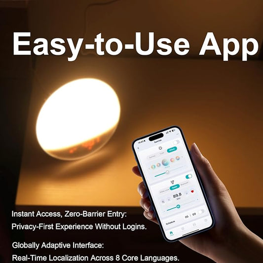 Smart Wake Up Light Sunrise Alarm Clock with Dawn-Dusk Simulation, 4 Alarms, Nature Sounds - Heavy Sleeper Mode, Custom Routines