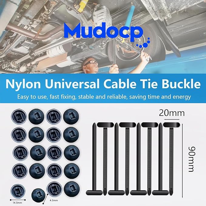 150 PCS Nylon Universal Cable Tie Buckle | Self-Locking Zipper Clips for Auto/Car Repair & Garage Organization | UV-Resistant Zip Tie Clips for Home & Industrial Use