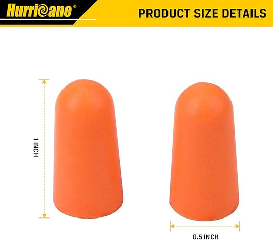 HURRICANE 40 Pair Foam Earplugs (BASF Slow Rebound PU), 32dB Noise Cancelling Ear Plugs for Sleep, Travel, Construction, Loud Music, Shooting, ANSI CE AS/NZS Certified, SNR 38dB, NRR 32dB