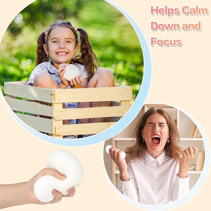 Anboor Jumbo Stress Ball for Adults and Kids,White Giant Squishies Stress Ball Change Colors in The Dark,Large Sensory Squeeze Ball Relief Stress for Boy Girl