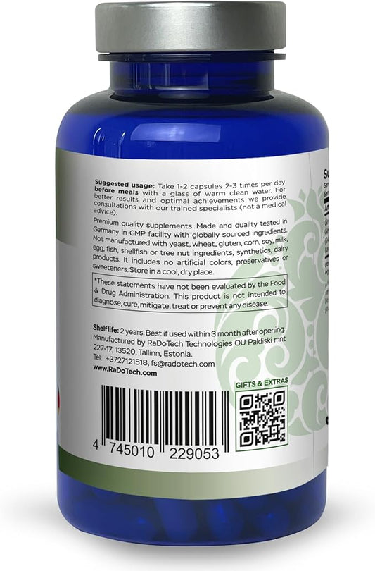 Ginkgo Biloba, Memory, Focus & Brain Function Support, Antioxidant-Rich, Plant-Based, GMP, Herbal Nootropic Vegetarian Capsules, 120 Count (Pack of 1)
