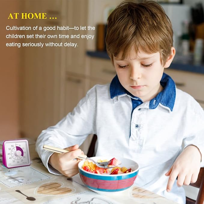 Secura 60-Minute Visual Timer, Classroom Timer, Countdown Timer for Kids and Adults, Time Management Tool for Teaching (Violet & Violet)