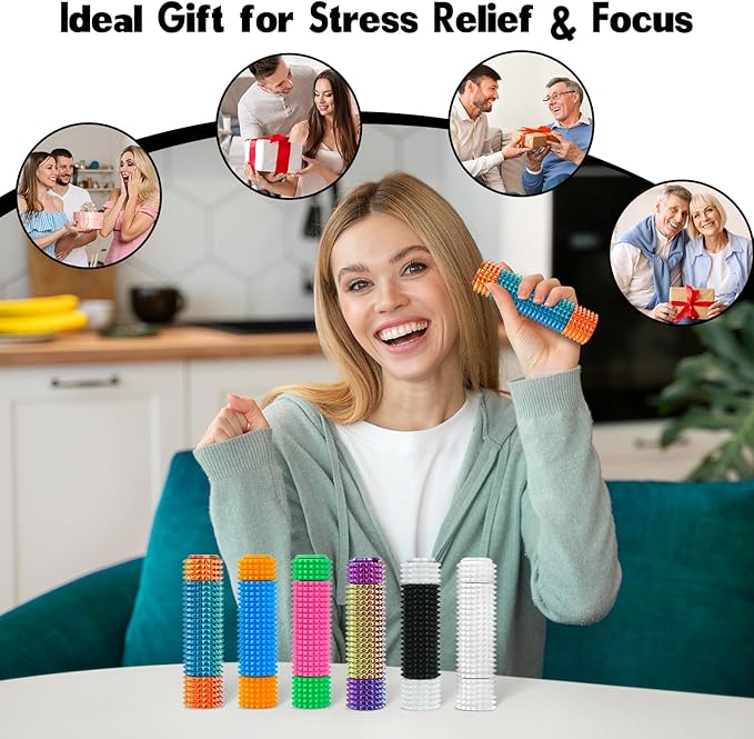 Little Pain Stim Ouchies Fidget Toys for Adults,3D Printed Spiky Pain Stim, Sensory Fidget for Stress & Anxiety Relief, ADHD, Autism,Office Desk Toys (Red Green)