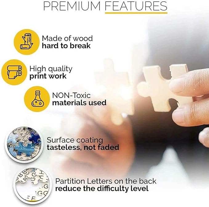 1000 Piece Wooden Do Not Disturb Door Puzzle Adults & Kids Challenging Game to Relieve Stress, Improve Focus & Enjoy 29.5x19.7 Inch