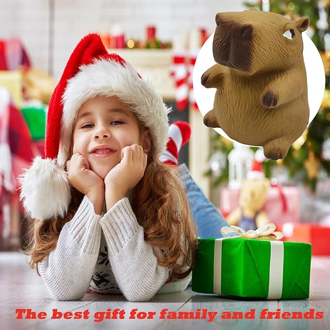 Simulation Stress Relief Capybara Squeeze Ball - Squishy Balls for Children and Adults, Sensory Toy for ADHD Autism, Stretchy Fidget Toys Gift for Christmas