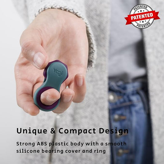 Yogi Fidget Toy – Silent Sensory Spinner for Adults & Kids – Stress Relief Fidgets for ADHD, Anxiety – Fidget Toys for Adults – Includes 5 Finger-Fit Rings – Work, School & Travel – Aurora