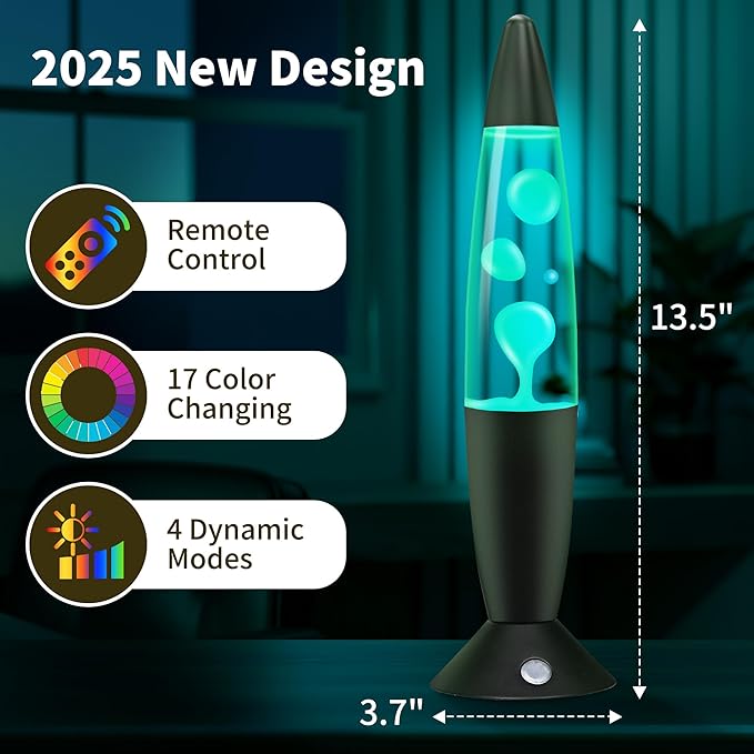 Blue Liquid Motion Lamp in Clear Liquid 13.5 Inch Table Lamp for Kids Adults Dimmable Liquid Light with Remote Relaxing Mood Light for Living Room Office Birthday Holiday Gifts