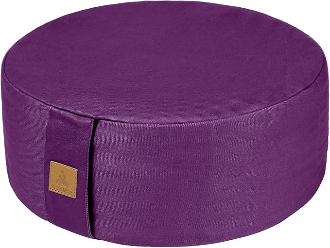 Zafu Buckwheat Meditation Cushion,D=13"/16" H=5.5",Round Zabuton Meditation Pillow,Yoga Bolster Kneeling Pillow Premium Yoga Pillow for Sitting on Floor Zippered Cotton Cover