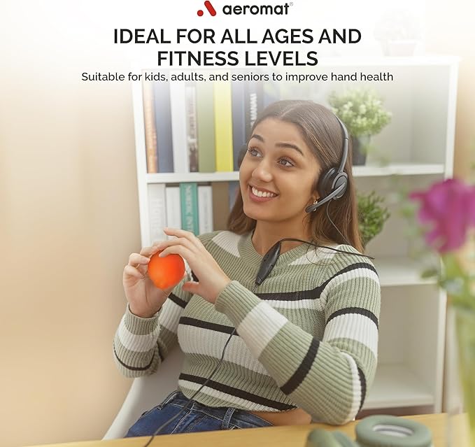 Ecowise Hand Grip Strengthener - 2 Citrus Soft & Firm Stress Balls for Adults, Squeeze Ball Hand Exercisers for Strength, Squishy Stress Ball for Wrist Strengthener, Hand Therapy Ball, Squish Ball