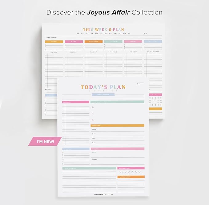 ThreeKin To-Do List Planner – Daily Tear-Off Notepad (50 Sheets, 8.5” x 11”) for Maximum Productivity – Colorful Layout for Work, School & Home – USA Women-Owned Brand