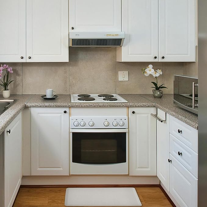 Anti Fatigue Kitchen Rugs Kitchen Mats for Floor,Cushioned Non-Slip Waterproof Ergonomic Comfort Rug Standing Mat for Kitchen,Doing Dishes,Floor,Home,Office,Sink,Laundry,Beige,17.3"x 28"