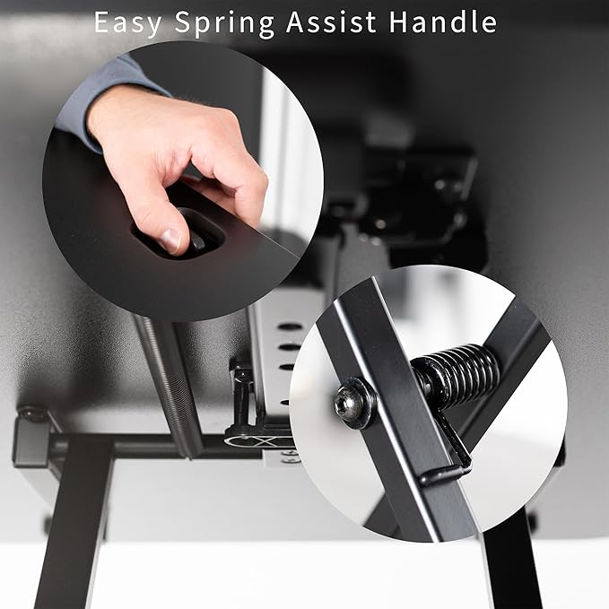 VIVO Ultra-Slim 32 Inch Single Top Height Adjustable Standing Desk Riser, Compact Sit Stand Desktop Converter for Monitor or Laptop, White, DESK-V032JW