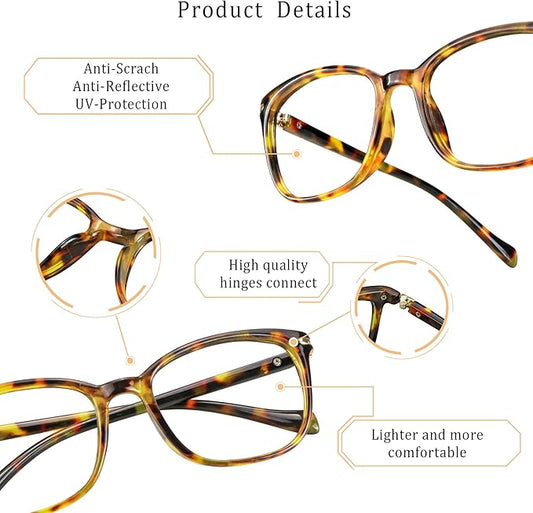 LifeArt Blue Light Blocking Glasses, Anti Eyestrain, Computer Reading Glasses,TV Glasses for Men and Women