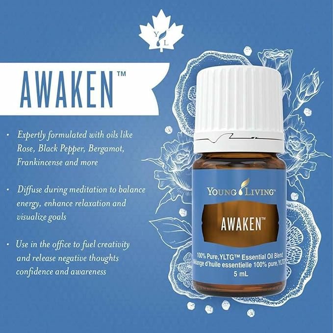 Young Living - Awaken Essential Oil Blend 5 ml | Aromatherapy for Inner Self-Awareness | Promotes Emotional Wellness & Spiritual Awakening | Uplifting, Energizing Aroma