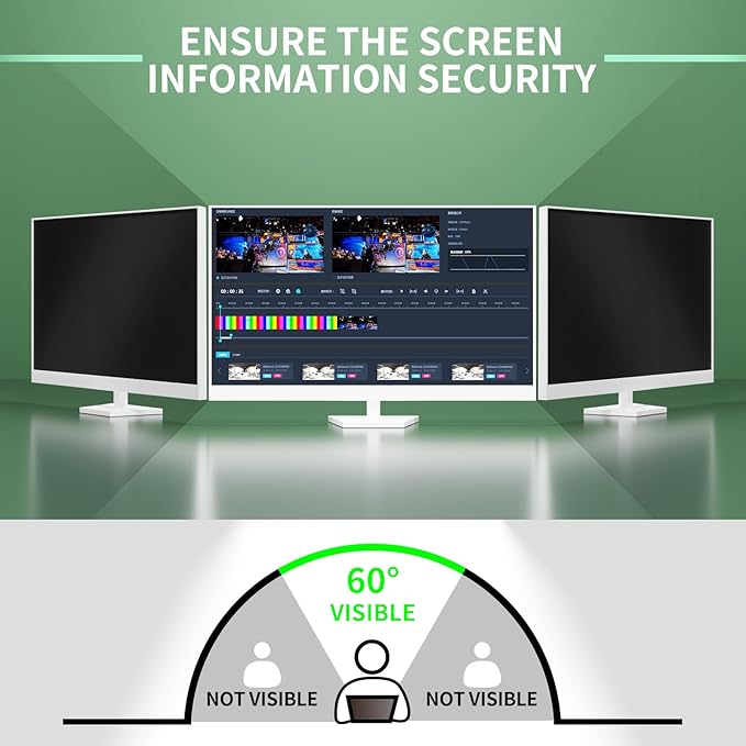 32 Inch Curved Computer Privacy Screen Filter for 16:9 Widescreen Computer Monitor Computer Screen Protector Computer Screen Privacy Shield Anti Glare and Blue Light