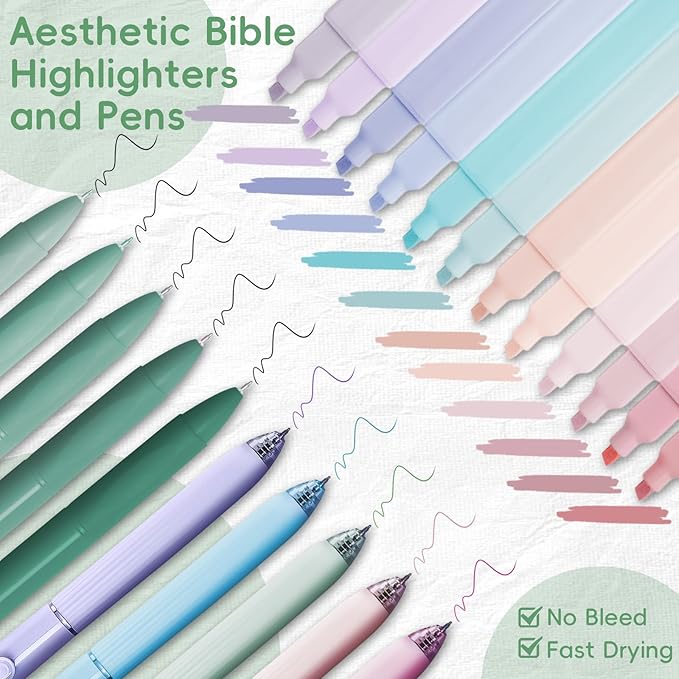 XKDOUS Bible Study Supplies Journaling Kit for Women, Bible Study Kit, Bible Study Tools with Prayer Journal Pencil Case Bible Accessories, Christian Gifts for Women, Green