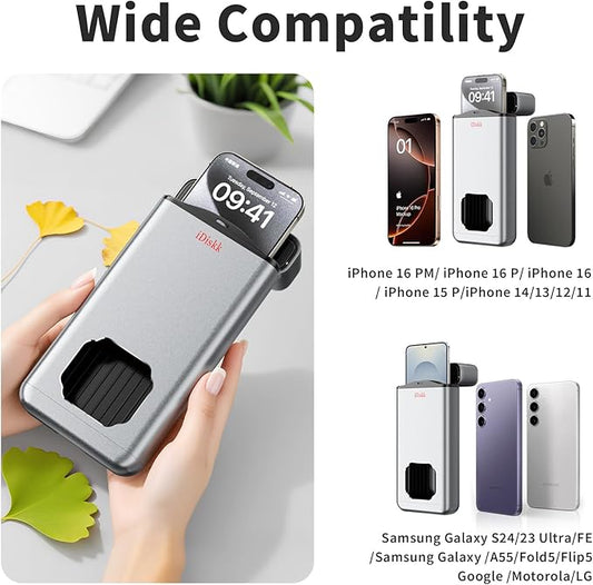 iDiskk Metal Lock Box, Lock Box for Phone with Timer to Help Kids,Students, AdultsSelf Control, Portable Smartphone Jail Storage for Sumsung/Google/iPhone,Family Time Container improve bad habits-Grey