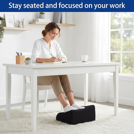 Foot Rest for Under Desk at Work Ergonomic Under Desk Footrest,Support Foot Pillow Double-Sided Footstool, for Office, Home & Gaming Leg Elevation Pillow Black