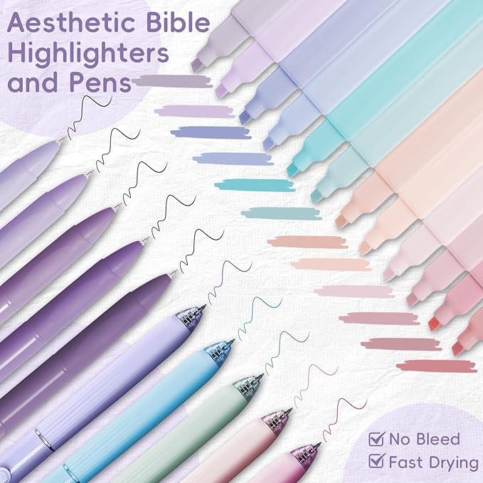 XKDOUS Bible Study Supplies Journaling Kit for Women, Bible Study Kit, Bible Study Tools with Prayer Journal Pencil Case Bible Accessories, Christian Gifts for Women, Purple