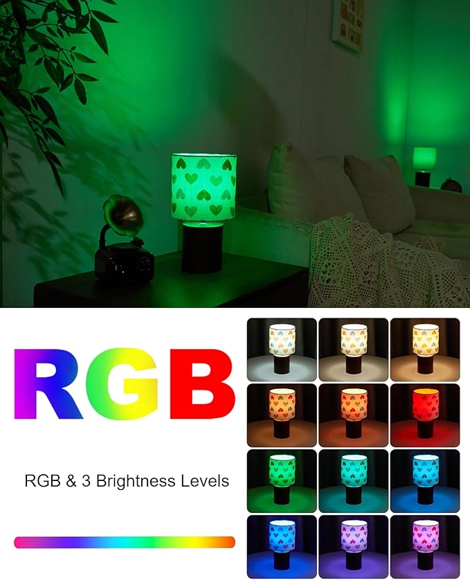 UMEXUS Rechargeable Wood Cordless Table Lamp with Timer, Remote, Dimmer, RGB Color-Changing, Small Battery Operated Lights, Ambient Lighting for Home Indoor Outdoor