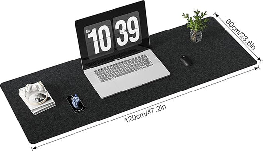 Large Felt Desk Mat,47.2"x 23.6",Non-Slip Desk Pad for Office and Home,120x60cm Full Table Mouse Pad,Keyboard Mats for Desk,Desktop Protection(Dark Gray)