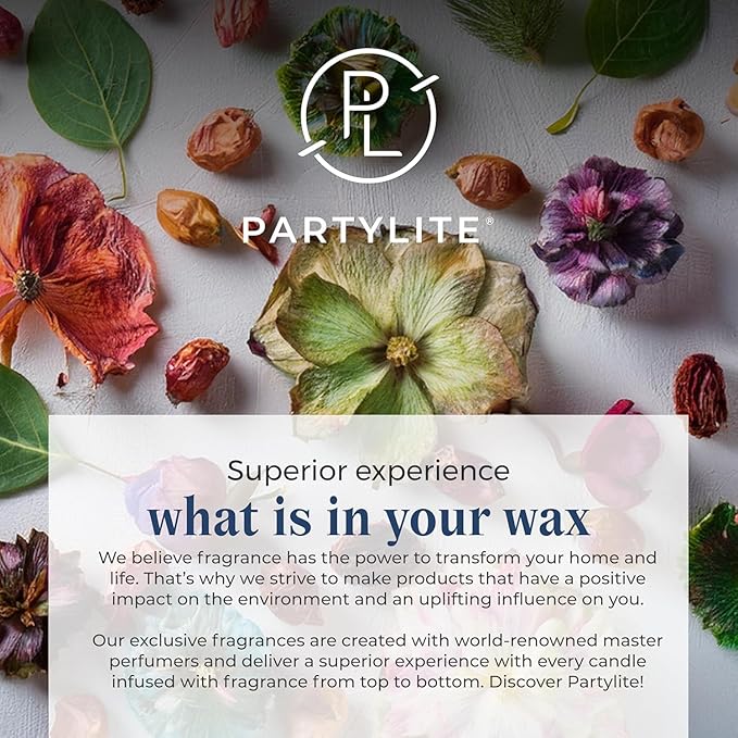 PartyLite Tamboti Woods Scented, Notes of Exotic Amber, Patchouli, Lavender & Green Moss, 13.2oz 3-Wick Jar Candle, 45 Hour Burn Time, Luxurious Fragrance, Perfect for Gifting