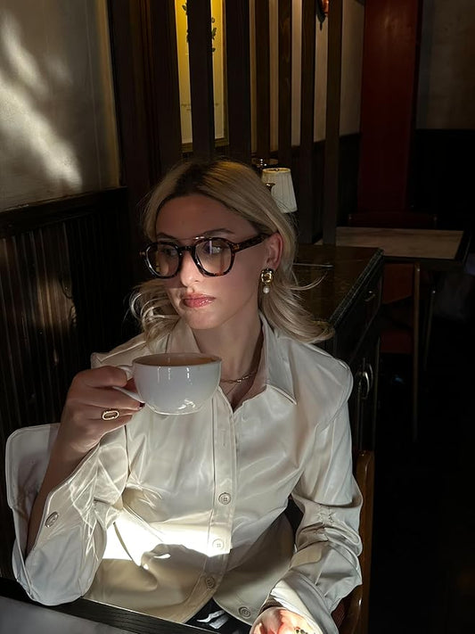 VISOONE Retro Round Anti Eyestrain Metal Medium Eyewear Blue Light Blocking Glasses for Computer Gaming Women Man SANFORD