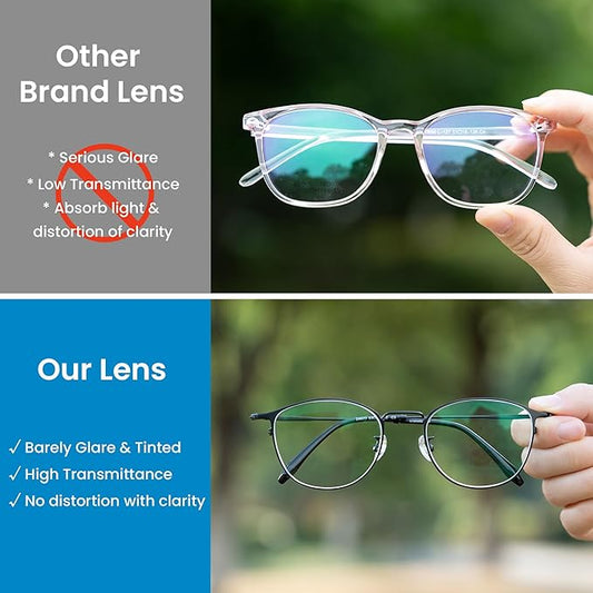 GUDVUE Blue Light Glasses, Computer/Gaming/TV/Phones Glasses for Women/men, Anti Glare/UV400/Eye Strain, Oval Black