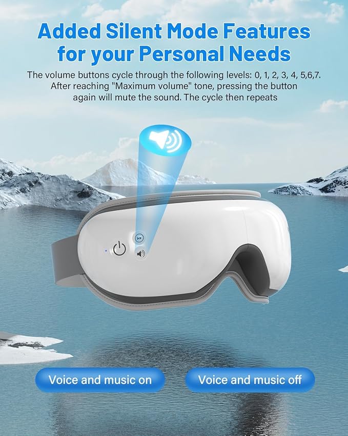 cotsoco Eye Massager with Heat, Birthday Gifts for Women, Heated Eye Mask with Bluetooth Music, Relax & Reduce Strain Dark Circles and Improve Sleep, Gift for Mom Dad Women Men