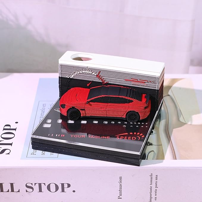 3D Timepiece Calendar 2026 Paper Art Memo Pad with LED Light – Tear-Away Desk Calendar for Record, Planner & Habit Tracker, Bookmark, Gift & Decorative Office Decor