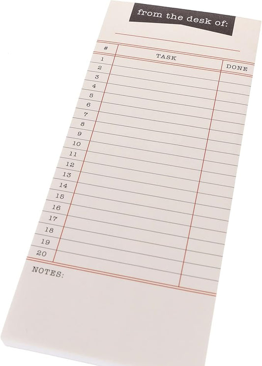 Graphique Library Card Magnetic Notepad | 100 Tear-Away Sheets | Grocery, Shopping, To-Do List | Magnetic Writing Pad for Fridge, Kitchen, Office | Lined Paper | Great Gift | 4” x 9.25”