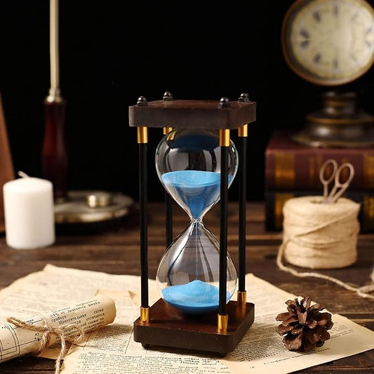 Hourglass Timer 30 Minutes Sand Timer for Gift 1 Hour Glass Sand Clock for Home/Desk/Office Decor and Classroom Timer (Blue, 30 Minutes)