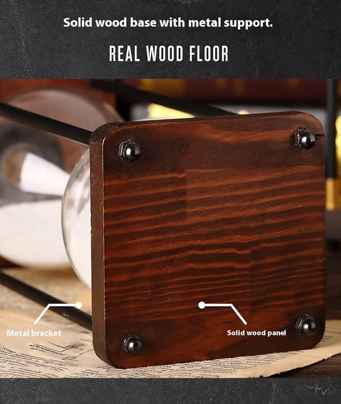 Hourglass Timer 60 Minutes Sand Timer for Gift 1 Hour Glass Sand Clock for Home/Desk/Office Decor and Classroom Timer (Black, 60 Minutes)