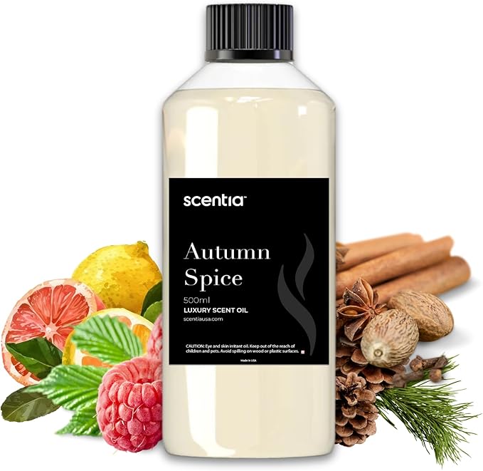 Autumn Spice Essential Oil – 500ml Fall Blend with Pumpkin Spice Notes | Diffuser Oil for Home, Halloween & Thanksgiving Décor | Aromatherapy, Candle & Soap Making